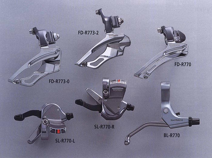 FD-R773-2 FD-R773-0 SL-R770-L SL-R770-R FD-R770 BL-R770. 
Велосипедные компоненты Shimano 2010 года.